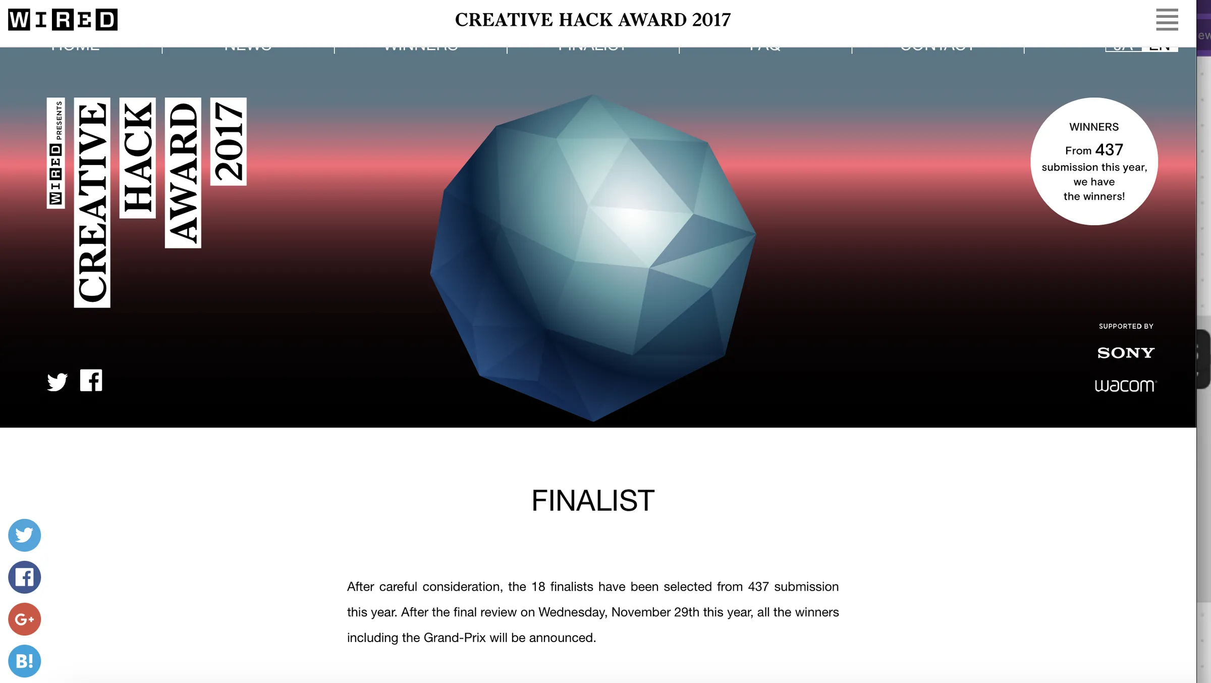Studio Above&Below — CREATVE HACK AWARD 2017 - WIRED JAPAN - A MILLION A MINUTE