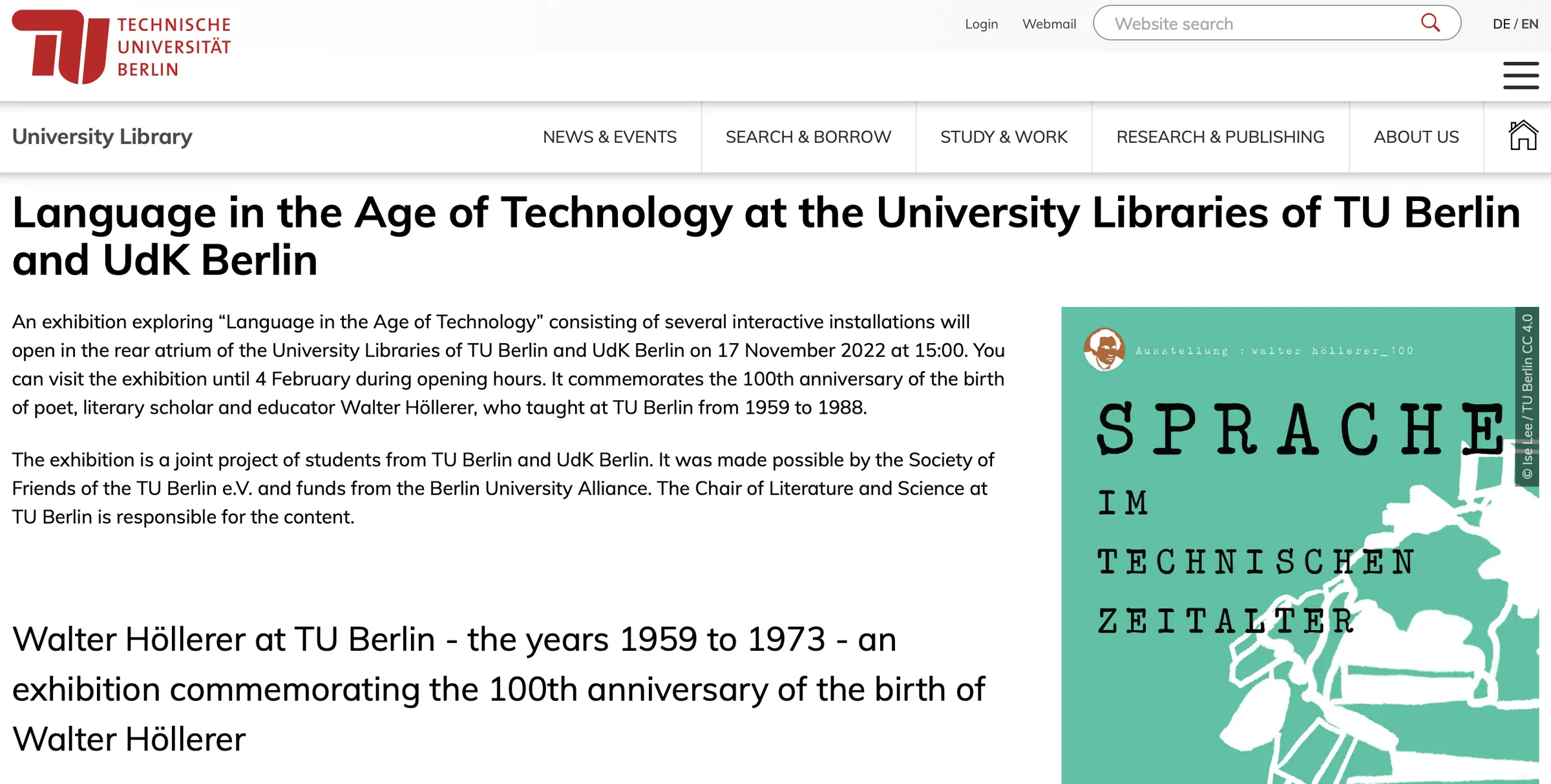 Studio Above&Below — 100 YEARS OF WALTER HÖLLERER (VR) - Berlin Institute of Technology