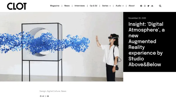 Studio Above&Below — CLOT MAGAZINE: Insight: ‘Digital Atmosphere’, a new Augmented Reality experience by Studio Above&Below