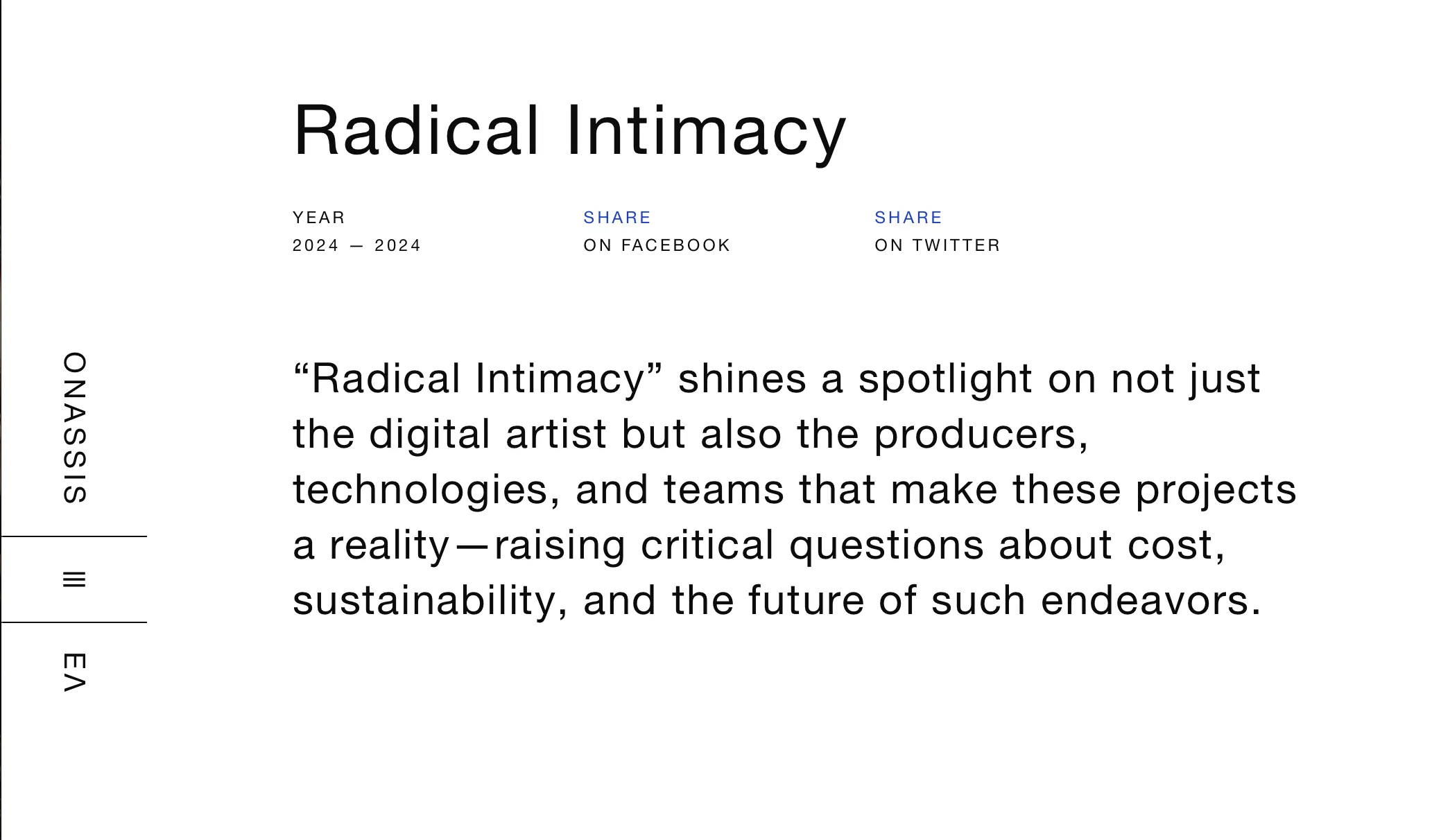 Studio Above&Below — Radical Intimacy, Onassis Stegi, Athens, GREECE